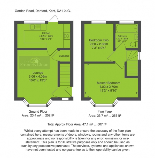 Floor Plan Image for 2 Bedroom End of Terrace House to Rent in Gordon Road, Dartford