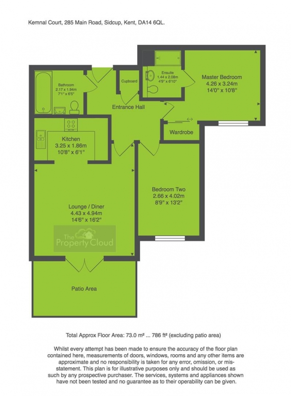 Floor Plan Image for 2 Bedroom Flat for Sale in 285 Main Road, Sidcup