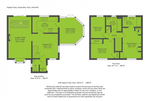 Floor Plan Image for 3 Bedroom Detached House for Sale in Hasted Close, Greenhithe