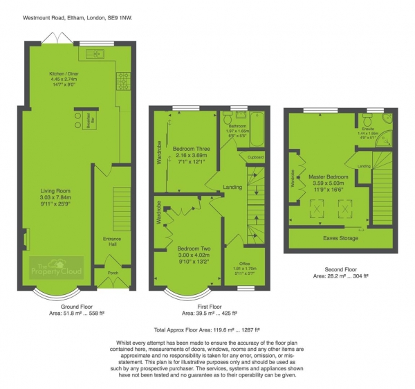 Floor Plan Image for 3 Bedroom Terraced House for Sale in Westmount Road, London