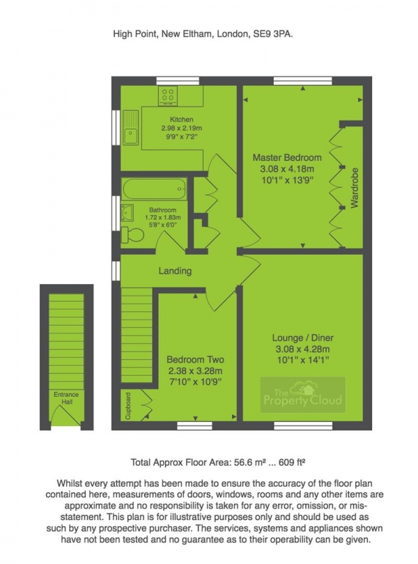 Floor Plan Image for 2 Bedroom Maisonette for Sale in High Point, London