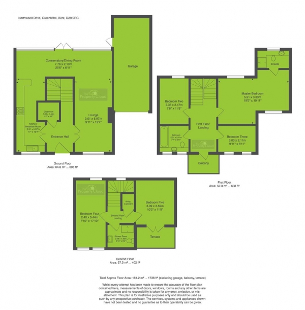 Floor Plan for 5 Bedroom Property to Rent in Northwood Drive, Greenhithe, DA9, 9RG - £415 pw | £1800 pcm