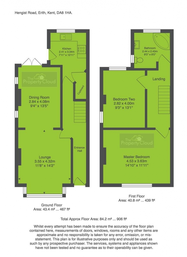 Floor Plan Image for 2 Bedroom Property for Sale in Hengist Road, Northumberland Heath