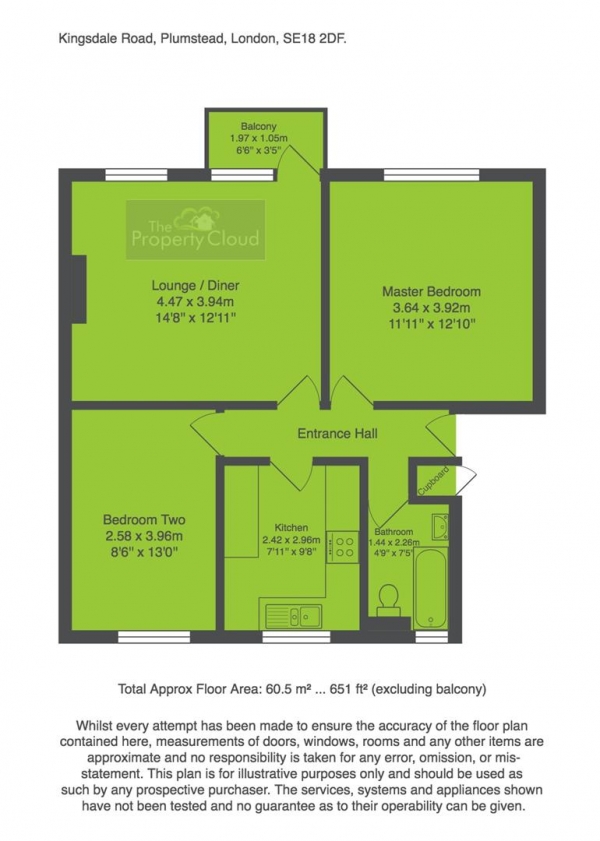 Floor Plan Image for 2 Bedroom Flat for Sale in Kingsdale Road, London