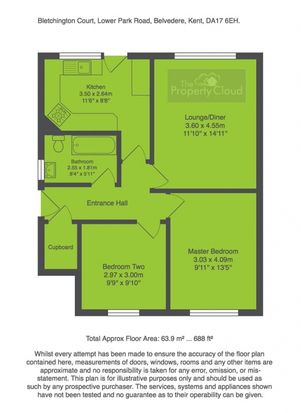 Floor Plan for 2 Bedroom Maisonette for Sale in Lower Park Road, Belvedere, DA17, 6EH - Guide Price &pound240,000