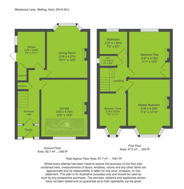 Floor Plan Image for 3 Bedroom Property for Sale in Westwood Lane, Welling