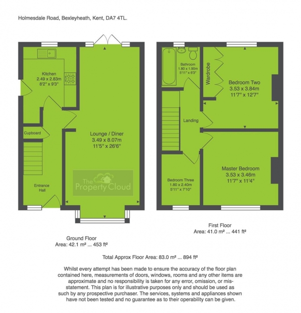 Floor Plan Image for 3 Bedroom Property to Rent in Holmesdale Road, Bexleyheath