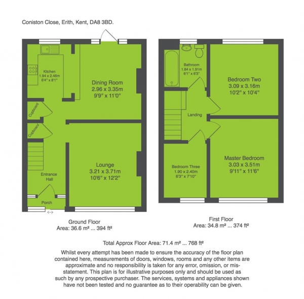 Floor Plan Image for 3 Bedroom Property for Sale in Coniston Close, Erith