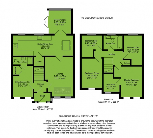 Floor Plan Image for 4 Bedroom Property for Sale in The Green, Dartford