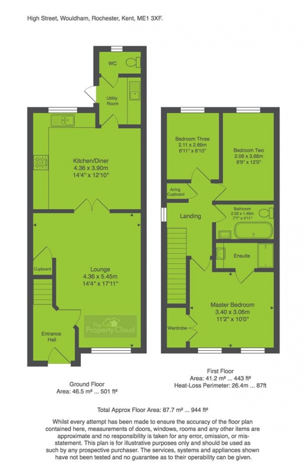 Floor Plan Image for 3 Bedroom Property for Sale in High Street, Wouldham, Rochester