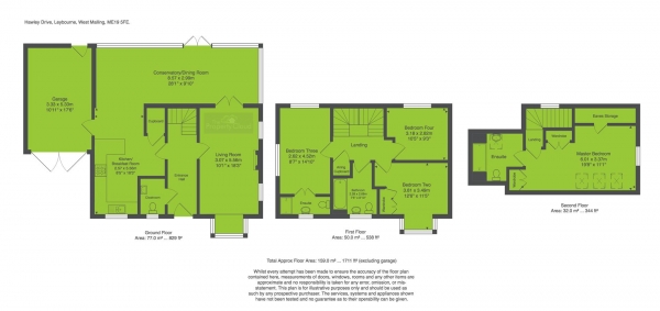 Floor Plan Image for 4 Bedroom Detached House for Sale in Hawley Drive, Leybourne, West Malling