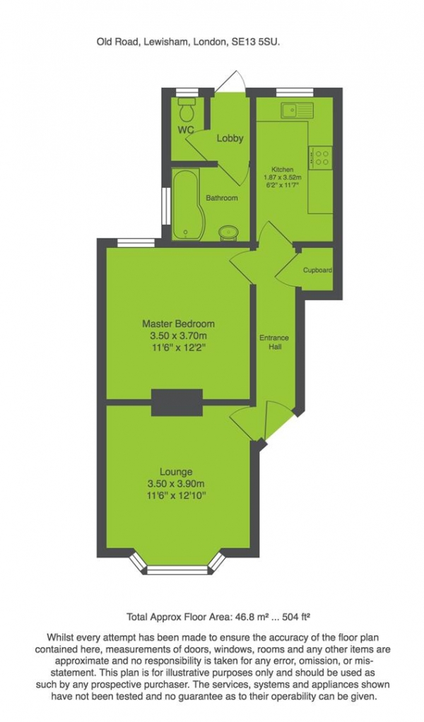 Floor Plan Image for 1 Bedroom Flat to Rent in Old Road, London