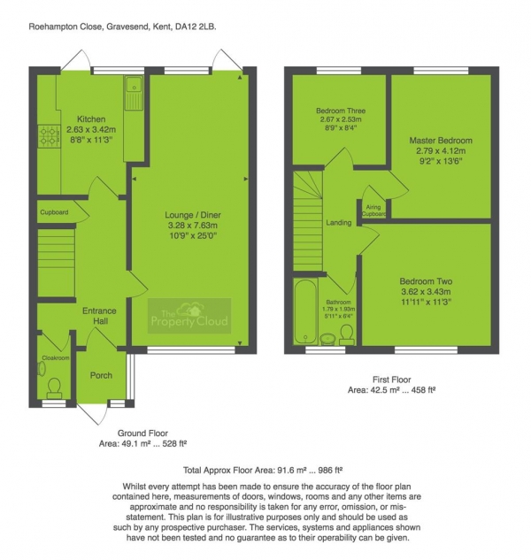 Floor Plan Image for 3 Bedroom Property for Sale in Roehampton Close, Gravesend