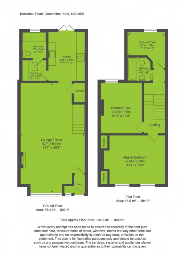 Floor Plan Image for 3 Bedroom Property for Sale in Knockhall Road, Greenhithe