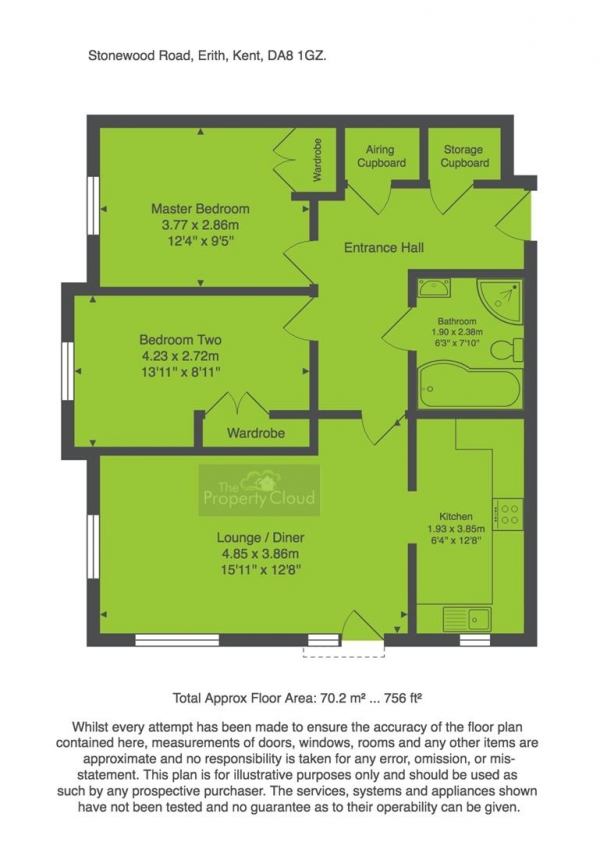 Floor Plan Image for 2 Bedroom Flat for Sale in Stonewood Road, Erith