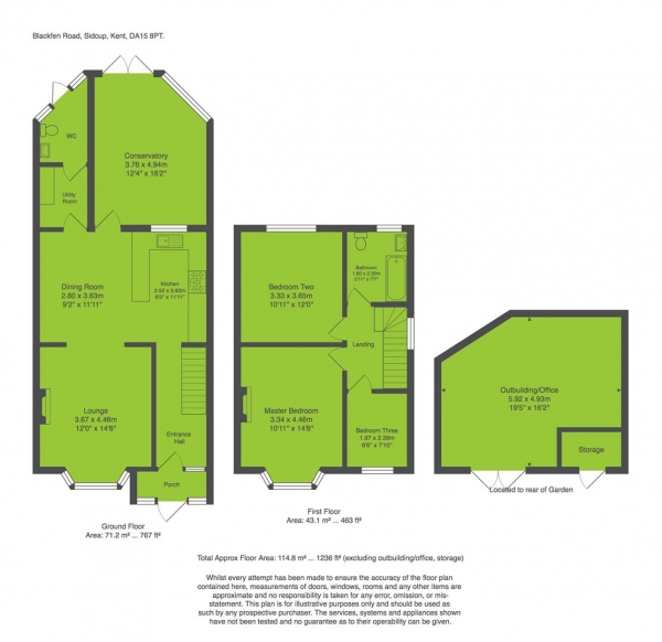 Floor Plan Image for 3 Bedroom Property for Sale in Blackfen Road, Sidcup