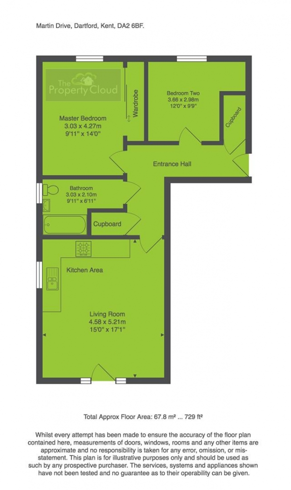 Floor Plan Image for 2 Bedroom Flat for Sale in Martin Drive, Stone, Dartford