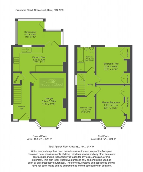 Floor Plan Image for 3 Bedroom Property to Rent in Cranmore Road, Chislehurst