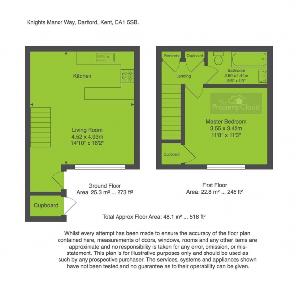 Floor Plan Image for 1 Bedroom Property for Sale in Knights Manor Way, Dartford