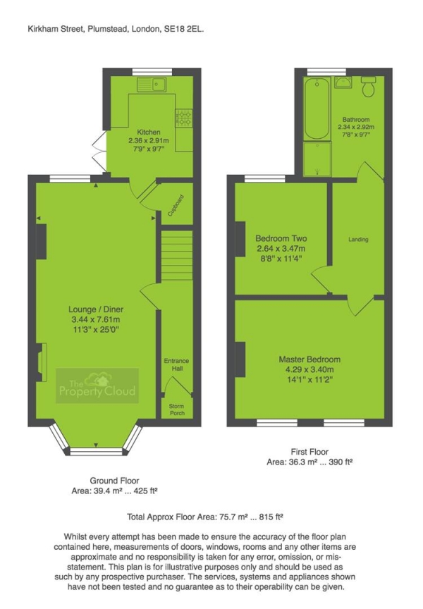 Floor Plan Image for 2 Bedroom Property for Sale in Kirkham Street, London