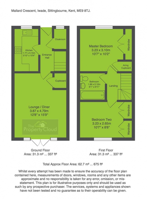 Floor Plan Image for 2 Bedroom Property for Sale in Mallard Crescent, Iwade, Sittingbourne