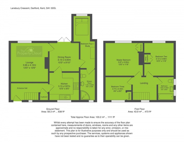 Floor Plan Image for 3 Bedroom Property for Sale in Lansbury Crescent, Dartford