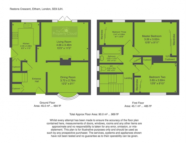 Floor Plan Image for 3 Bedroom Semi-Detached House for Sale in Restons Crescent, London