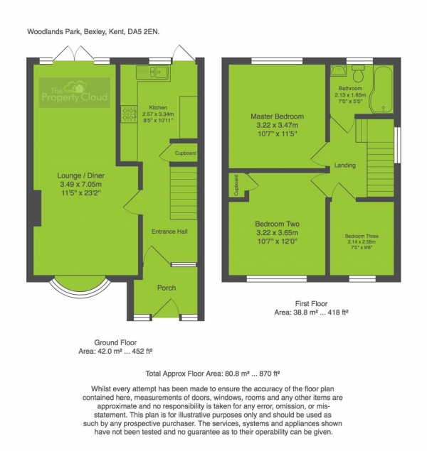 Floor Plan Image for 3 Bedroom Semi-Detached House for Sale in Woodlands Park, Bexley