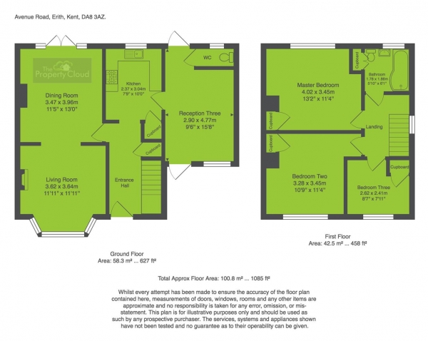 Floor Plan Image for 3 Bedroom Semi-Detached House for Sale in Avenue Road, Erith