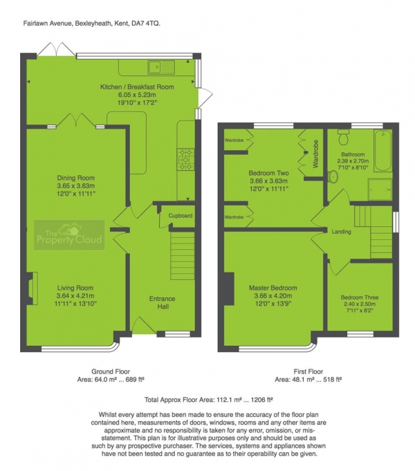 Floor Plan for 3 Bedroom Semi-Detached House for Sale in Fairlawn Avenue, Bexleyheath, DA7, 4TQ - Offers in Excess of &pound450,000