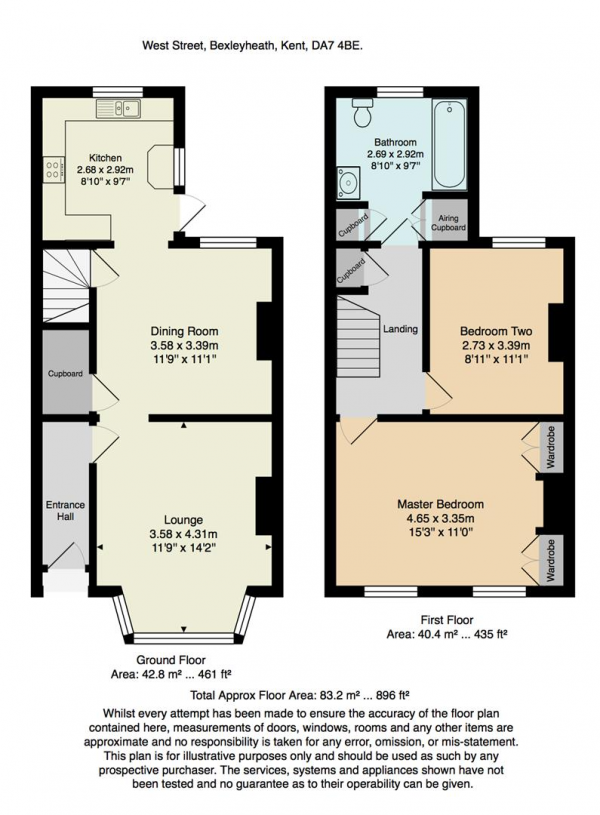 Floor Plan Image for 2 Bedroom End of Terrace House for Sale in West Street, Bexleyheath