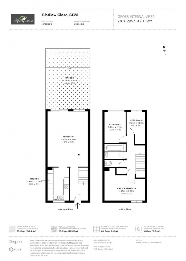 Floor Plan Image for 3 Bedroom Property for Sale in Bledlow Close, London