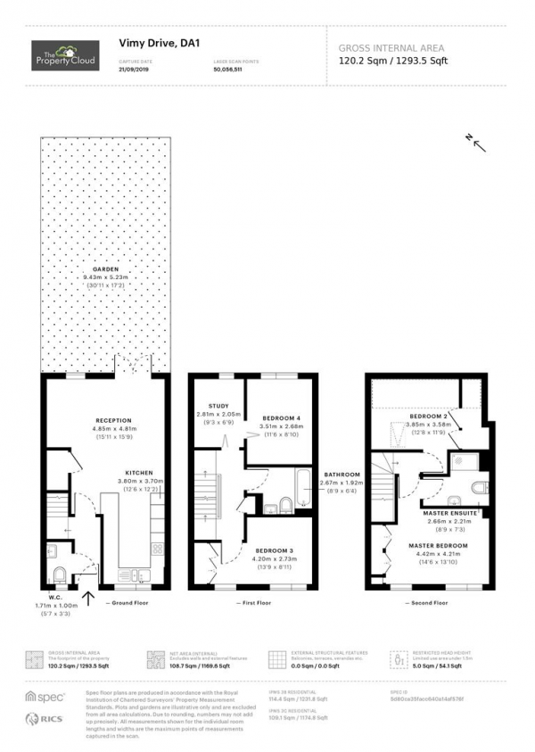 Floor Plan Image for 4 Bedroom Town House for Sale in Vimy Drive, Dartford