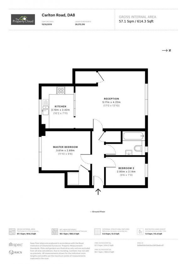 Floor Plan Image for 2 Bedroom Maisonette for Sale in Carlton Road, Erith