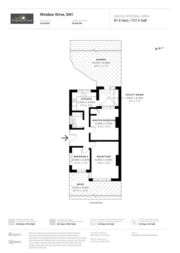 Floor Plan Image for 2 Bedroom Maisonette for Sale in Windsor Drive, Dartford