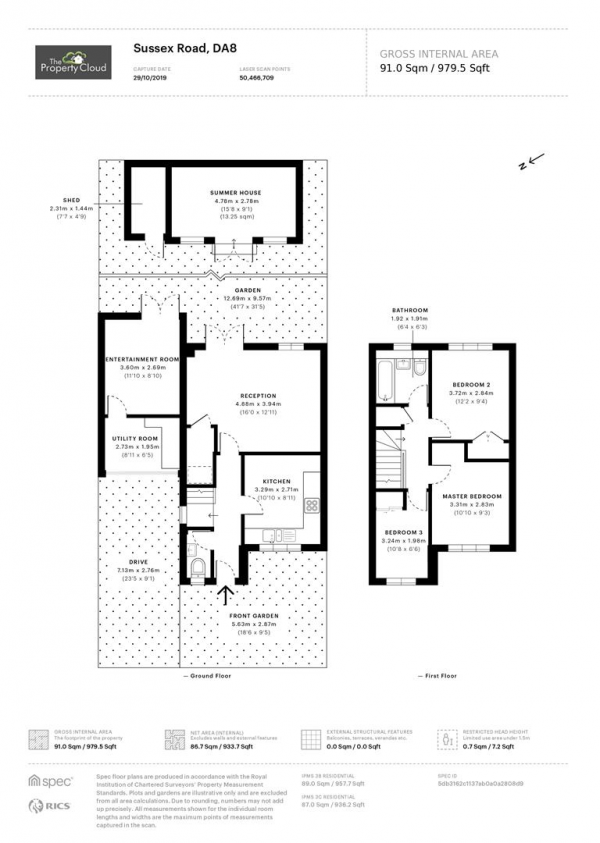 Floor Plan Image for 3 Bedroom Link Detached House for Sale in Sussex Road, Erith