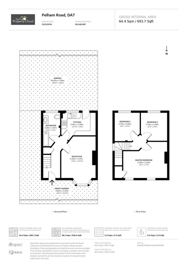 Floor Plan for 3 Bedroom Property for Sale in Pelham Road, Bexleyheath, DA7, 4LZ - Guide Price &pound325,000