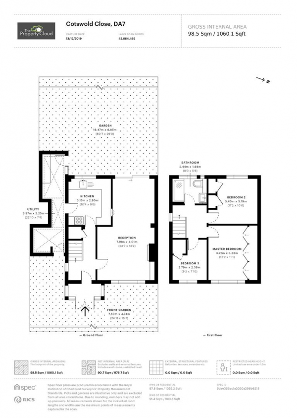 Floor Plan Image for 3 Bedroom Semi-Detached House for Sale in Cotswold Close, Bexleyheath