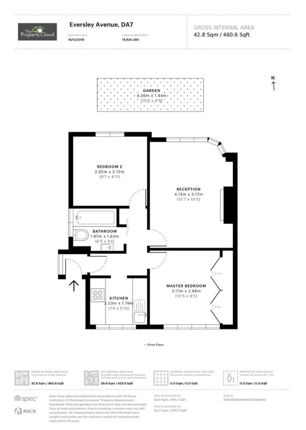 Floor Plan for 2 Bedroom Maisonette for Sale in Eversley Avenue, Bexleyheath, DA7, 6RF - Offers in Excess of &pound230,000