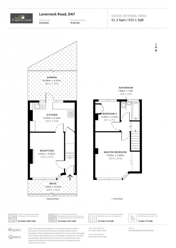 Floor Plan Image for 2 Bedroom Terraced House for Sale in Lavernock Road, Bexleyheath