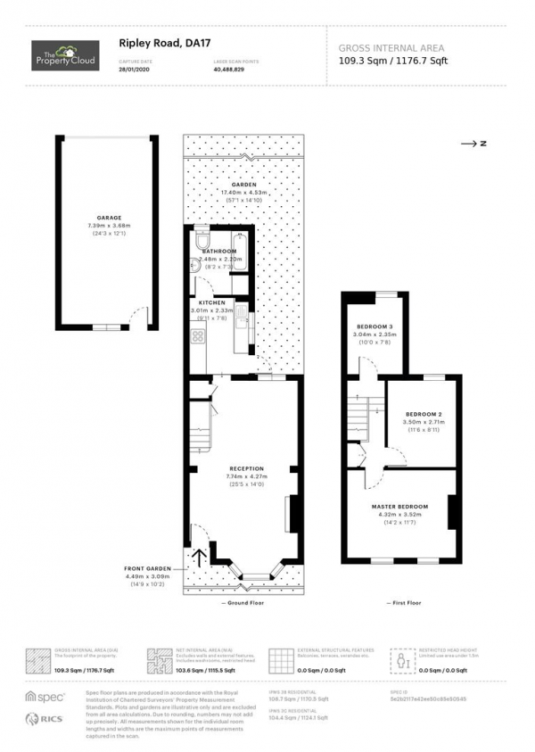 Floor Plan for 3 Bedroom Property to Rent in Ripley Road, Belvedere, DA17, 5AH - £288 pw | £1250 pcm