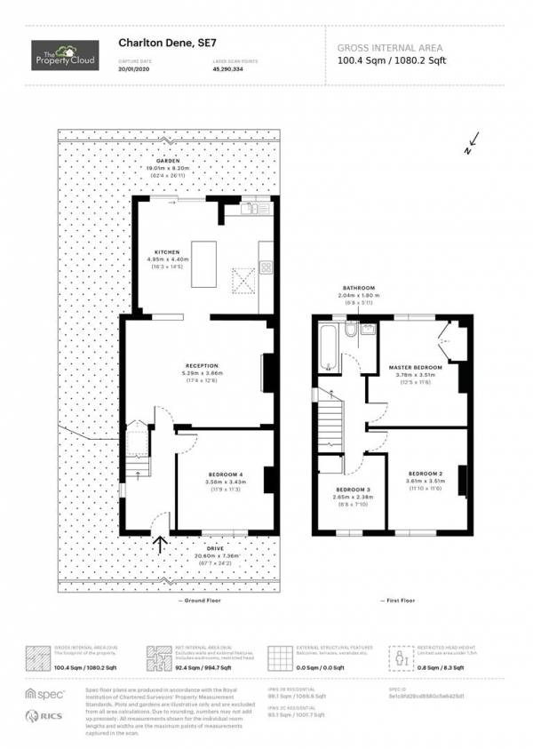 Floor Plan Image for 3 Bedroom Semi-Detached House for Sale in Charlton Dene, London