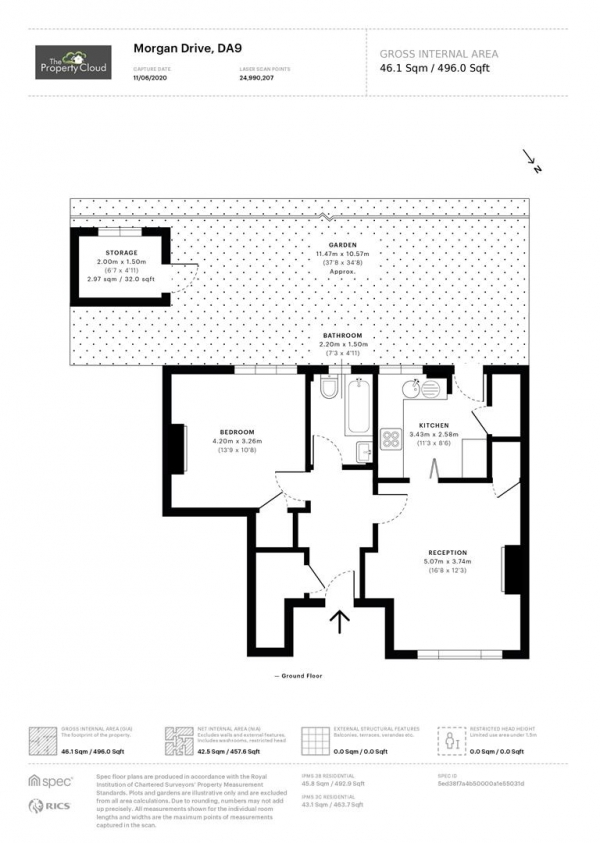 Floor Plan Image for 1 Bedroom Maisonette for Sale in Morgan Drive, Greenhithe