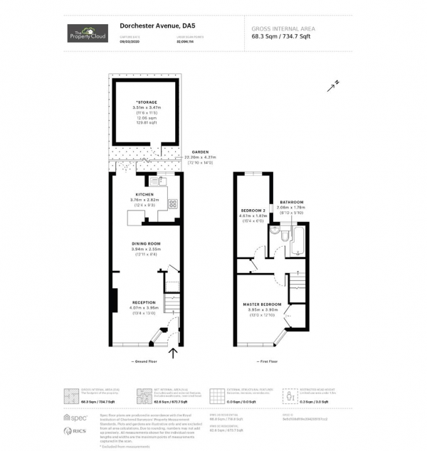 Floor Plan Image for 2 Bedroom Terraced House for Sale in Dorchester Avenue, Bexley