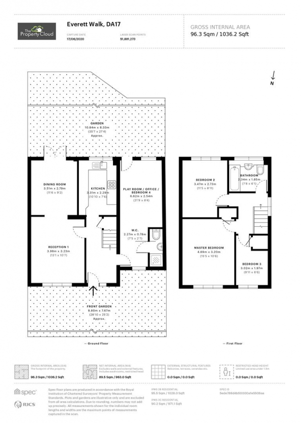 Floor Plan Image for 3 Bedroom Semi-Detached House for Sale in Everett Walk, Belvedere