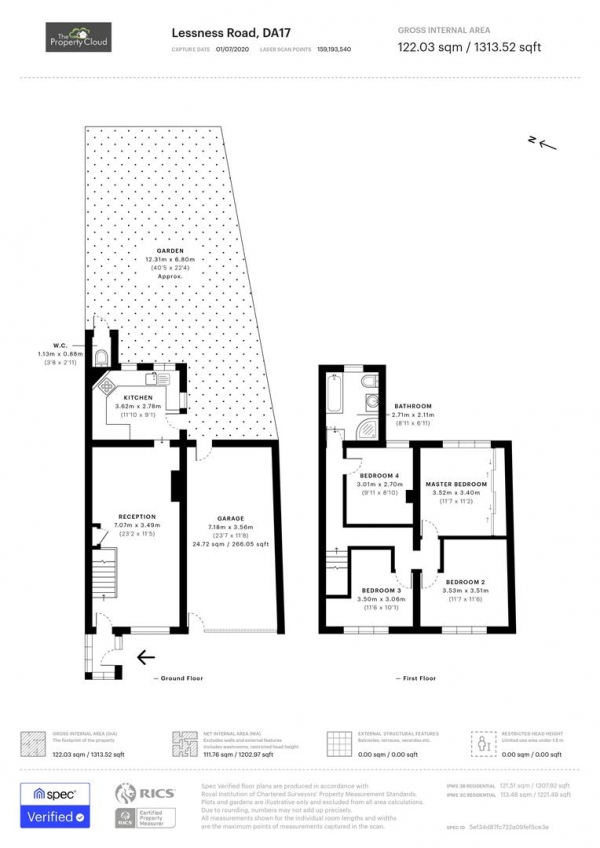 Floor Plan Image for 4 Bedroom End of Terrace House for Sale in Lessness Road, Belvedere