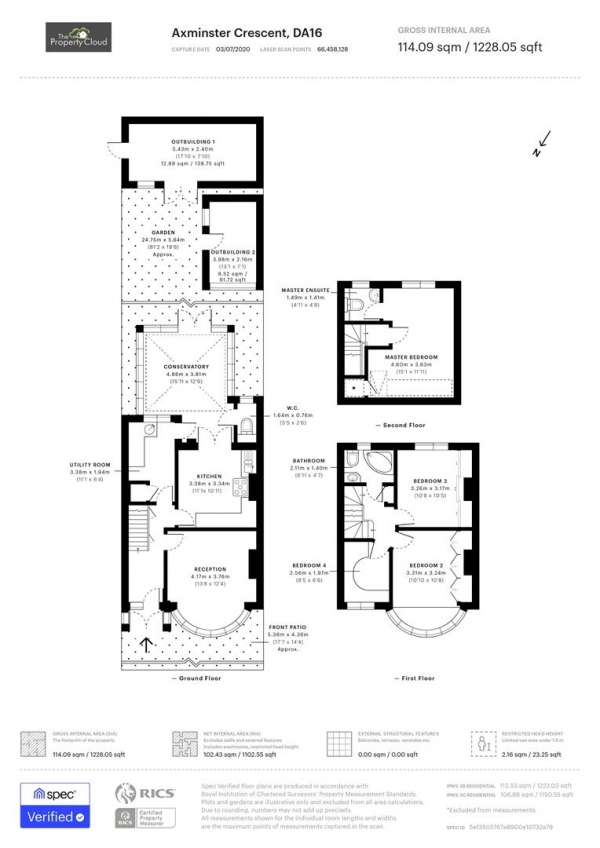 Floor Plan Image for 4 Bedroom Property for Sale in Axminster Crescent, Welling