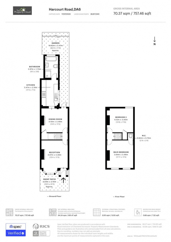 Floor Plan Image for 2 Bedroom Property for Sale in Harcourt Road, Bexleyheath