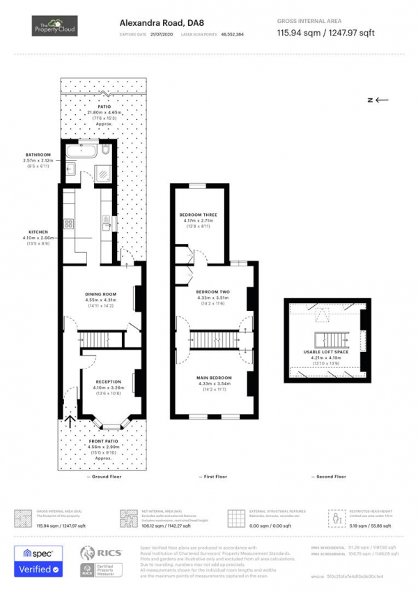 Floor Plan Image for 3 Bedroom Property for Sale in Alexandra Road, Erith