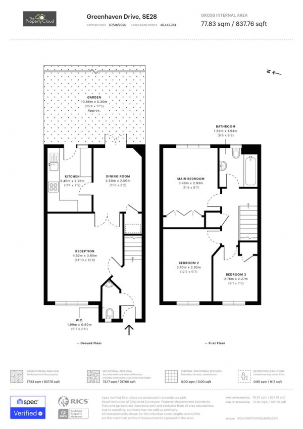 Floor Plan for 3 Bedroom Property to Rent in Greenhaven Drive, London, SE28, 8FY - £323 pw | £1400 pcm